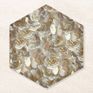 Elegantes Blumenmuster-Rose Petal-Muster Untersetzer