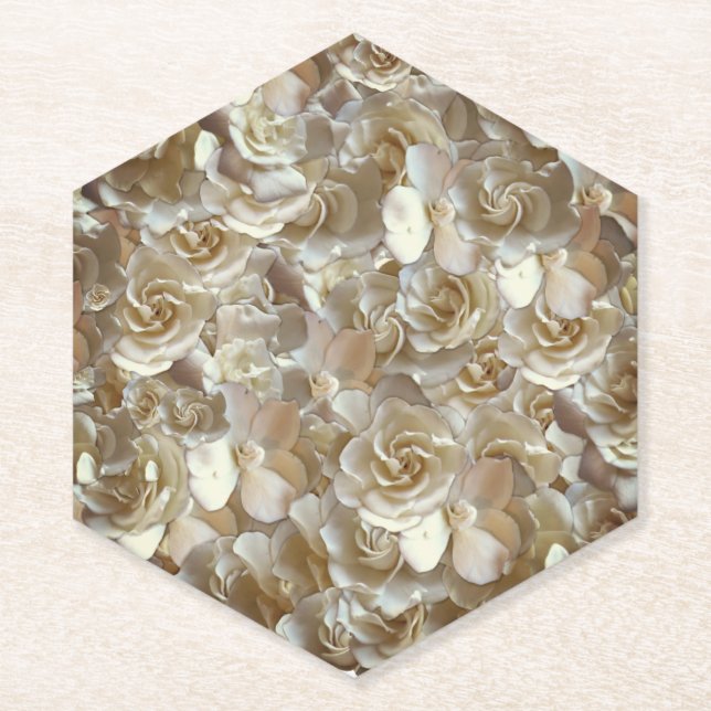 Elegantes Blumenmuster-Rose Petal-Muster Untersetzer (Vorderseite)