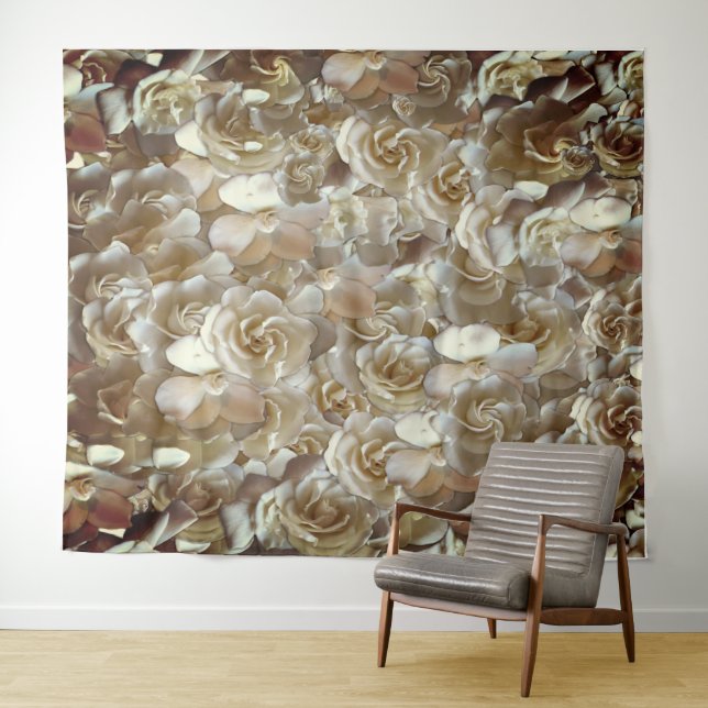 Elegantes Blumenmuster-Rose Petal-Muster Wandteppich (Beispiel (Horizontal))