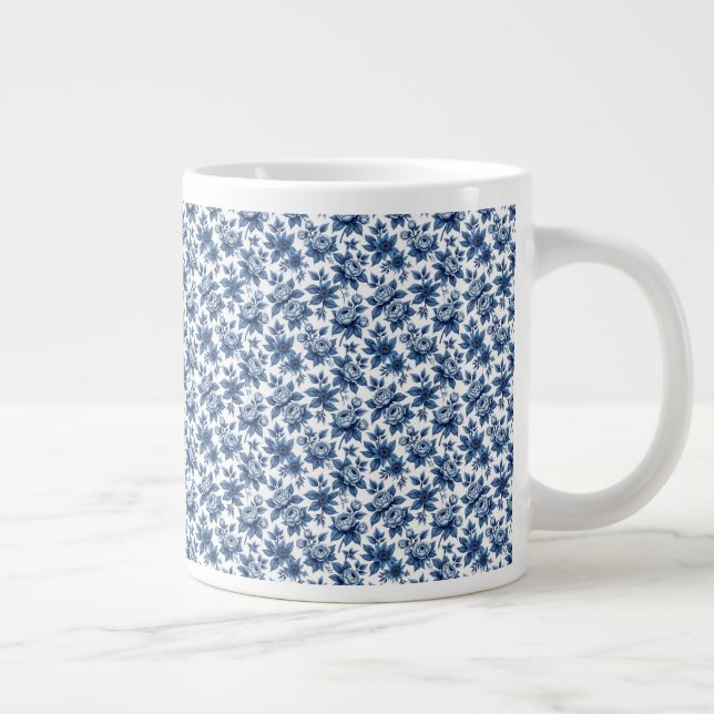Elegantes Blumenmuster Vintage Peonies Jumbo-Tasse (Rechts)