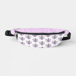 Elegantes Blumenmuster violett lila grau Bauchtasche
