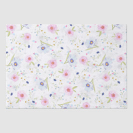 Elegantes Blumenmuster von blauen und rosa Blume Seidenpapier