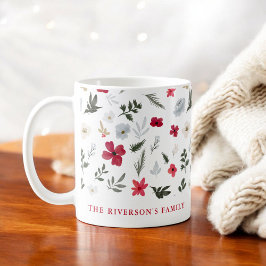 Elegantes Blumenmuster von Red Green Kaffeetasse