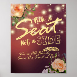 Elegantes Blumenmuster Wählen Sie einen Sitzplatz, Poster