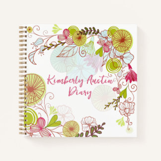 Elegantes BlumenNotebook in französischer Farbe Notizbuch