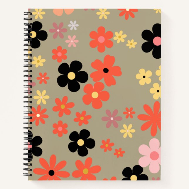 Elegantes BlumenNotebook Notizbuch (Vorderseite)