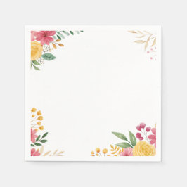 Elegantes Blumenpapier mit zwei Namen Serviette