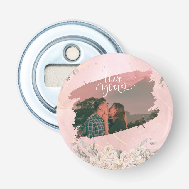 Elegantes Blumenpavillon-Foto Flaschenöffner (Vorderseite)