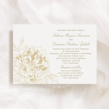 Elegantes Blumenpiony Wedding Champagne Gold