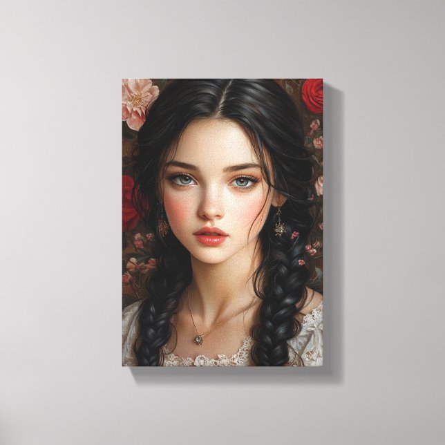 Elegantes Blumenportrait Leinwanddruck (Vorderseite)