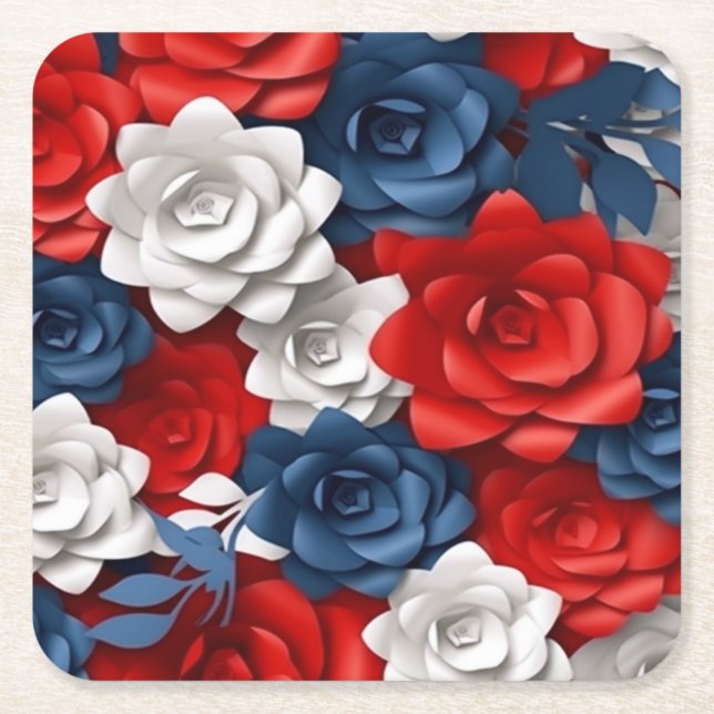 Elegantes Blumenrosa Blumengarten Design Rechteckiger Pappuntersetzer (Vorderseite)