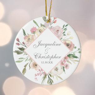 Elegantes Blumenrot Rosa Peony Wedding-Geschenk Keramik Ornament