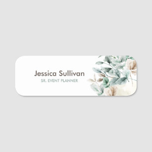 Elegantes Blumenschild Namensschild