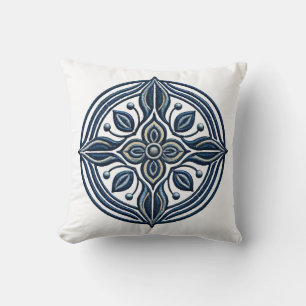 Elegantes Blumenstickermuster Kissen