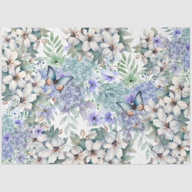 Elegantes Blumenstrauß Dekoupage Tissue Paper Seidenpapier (Vorderseite)