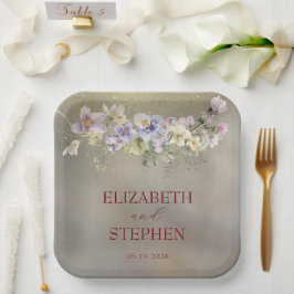 Elegantes Blumenzelt Pappteller