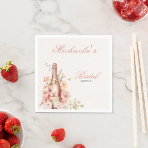 Elegantes Blush Champagne Brautparty Serviette
