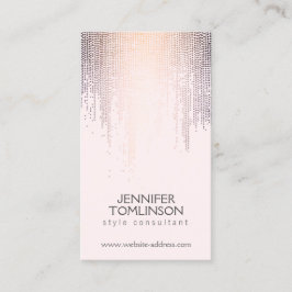 Elegantes Blush Confetti Regenmuster Rosa Visitenkarte