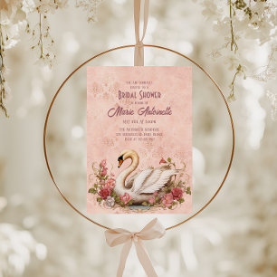 Elegantes Blush Damask Rokoko Brautparty Einladung