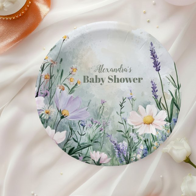 Elegantes Blush Floral Baby in Bloom Pappteller (Von Creator hochgeladen)