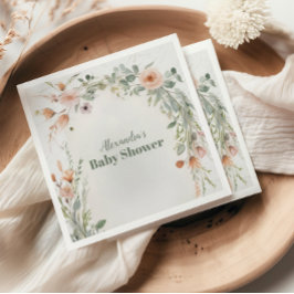 Elegantes Blush Floral Baby in Bloom Serviette