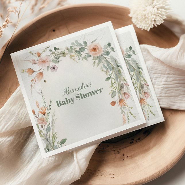 Elegantes Blush Floral Baby in Bloom Serviette (Von Creator hochgeladen)