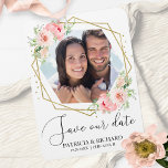 Elegantes Blush-Foto Hochzeit speichern Sie das Da Magnet<br><div class="desc">Elegantes Blush-Foto Hochzeit Speichern Sie das Date Magnet</div>