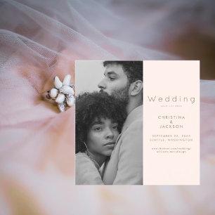 Elegantes Blush-Foto Save the Date Magneteinladung