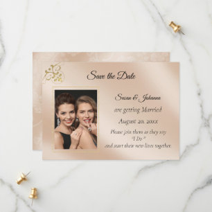 Elegantes Blush Gay Foto Save the Date
