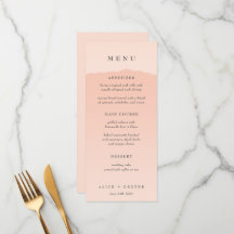 Elegantes Blush Gradient Wedding Menu