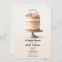 Elegantes Blush Peach Floral Cake Brautparty