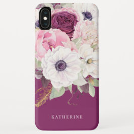 Elegantes Blush Peony Eucalyptus Floral Monogram Case-Mate iPhone Hülle