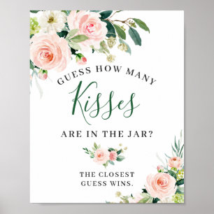 Elegantes Blush Pink Blume Blumenschildkröte Poster