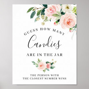 Elegantes Blush Pink Blume Blumenschildkröte Poster