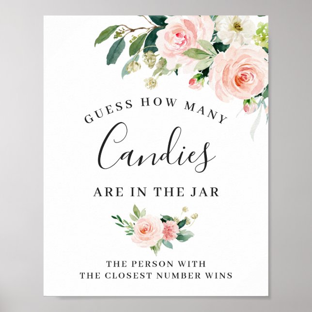 Elegantes Blush Pink Blume Blumenschildkröte Poster (Vorne)