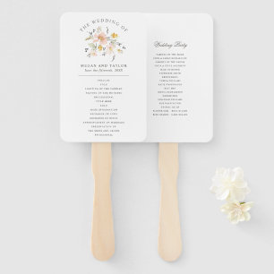 Elegantes Blush Pink Floral Wedding Programm Fächer