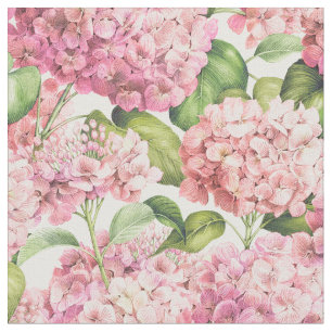 Elegantes Blush Pink Hydrangea Blumenmuster Stoff