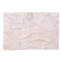 Elegantes Blush Pink und Gold Peony Floral Muster
