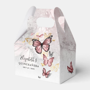 Elegantes Blush Rosa Rose Gold Butterfly Template Geschenkschachtel