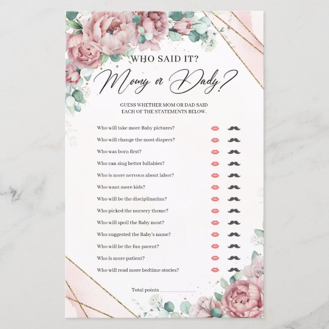 Elegantes, blütendes goldenes Grün Mommy oder Dadd (Vorderseite)