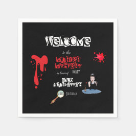 Elegantes blutiges Murder Mystery Dinner Party lus Serviette