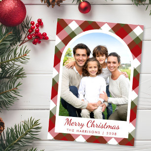Elegantes Bogen-Foto-Karo-Weihnachten Feiertagskarte