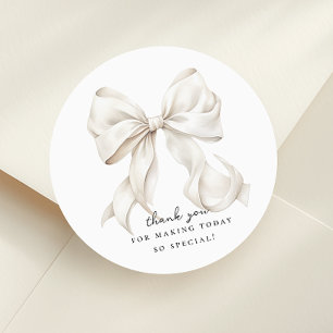 Elegantes Bogen-Hochzeitsdusche-Geschenk Runder Aufkleber