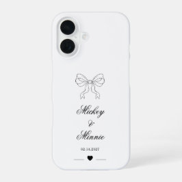Elegantes Bogen- und Herz-Personalisierungsdesign iPhone 16 Hülle
