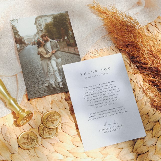 Elegantes Bohemisch Modernes Minimalistisches Foto Dankeskarte (Von Creator hochgeladen)