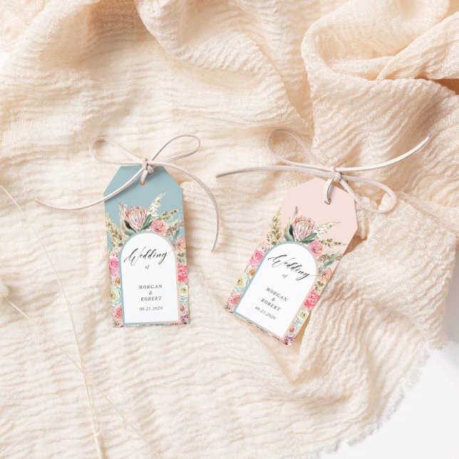 Elegantes Bohemisches Blumenmongramm Geschenkanhänger (Von Creator hochgeladen)