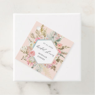 Elegantes Bohemisches Brautparty mit Blumen Geschenkanhänger