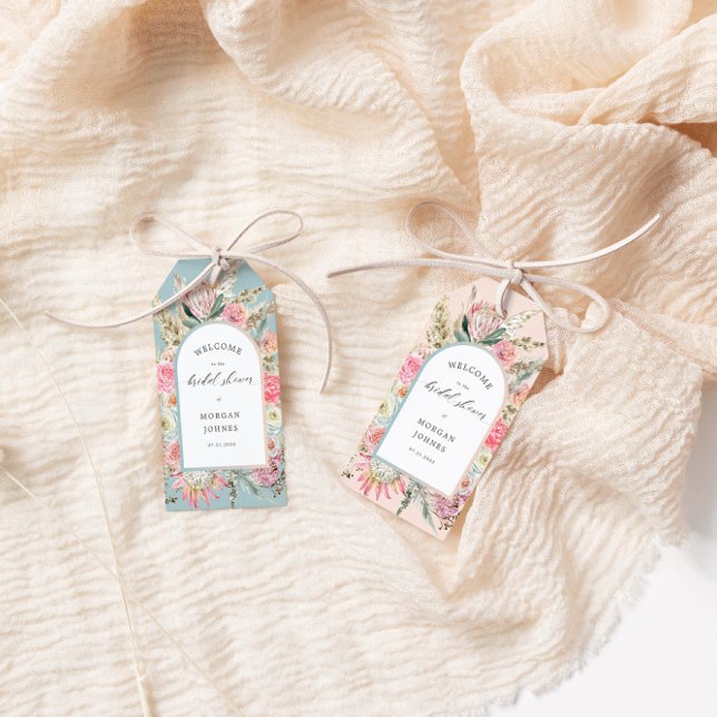 Elegantes Bohemisches Brautparty mit Blumen Geschenkanhänger (Von Creator hochgeladen)