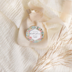 Elegantes Bohemisches Brautparty mit Blumen Runder Aufkleber