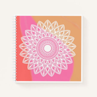 Elegantes Bohemisches Mandala Floral-Notebook Notizbuch